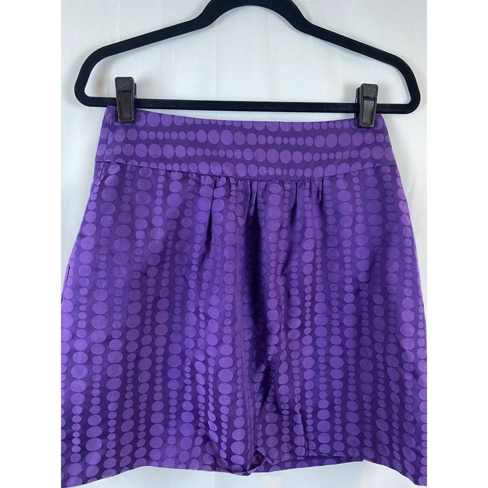 The Limited Size 2 Purple Dot‎ Mini Lined A Line Skirt